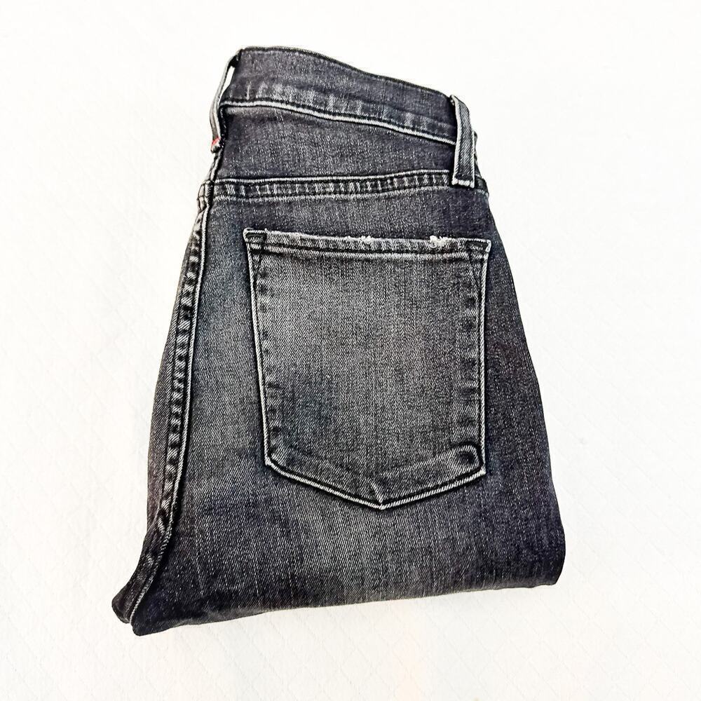 Alice and Olive Good High Rise Exposed Button Skinny Jean BW Trim Size 25